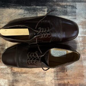 Mercanti Fiorentini Dark Brown Leather Lace-Up Oxfords